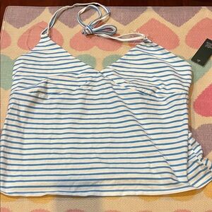 XXL Blue and White Striped Halter Top new
